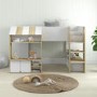 White and Oak Mid Sleeper Cabin bed with Storage - Marcel