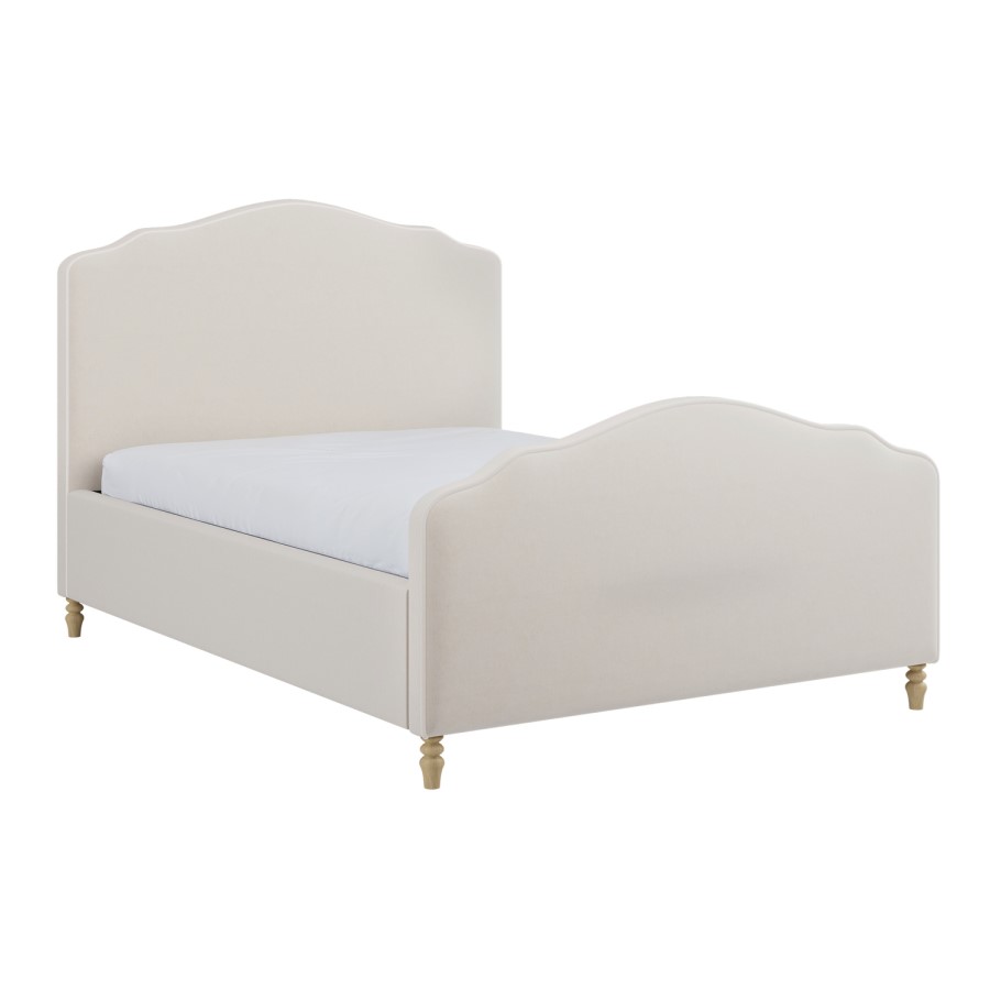 Beige Chenille Double Side-Lift Ottoman Storage bed with Legs - Marie 