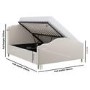 Beige Chenille King Side-Lift Ottoman Storage bed with Legs - Marie