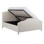 Beige Chenille King Side-Lift Ottoman Storage bed with Legs - Marie