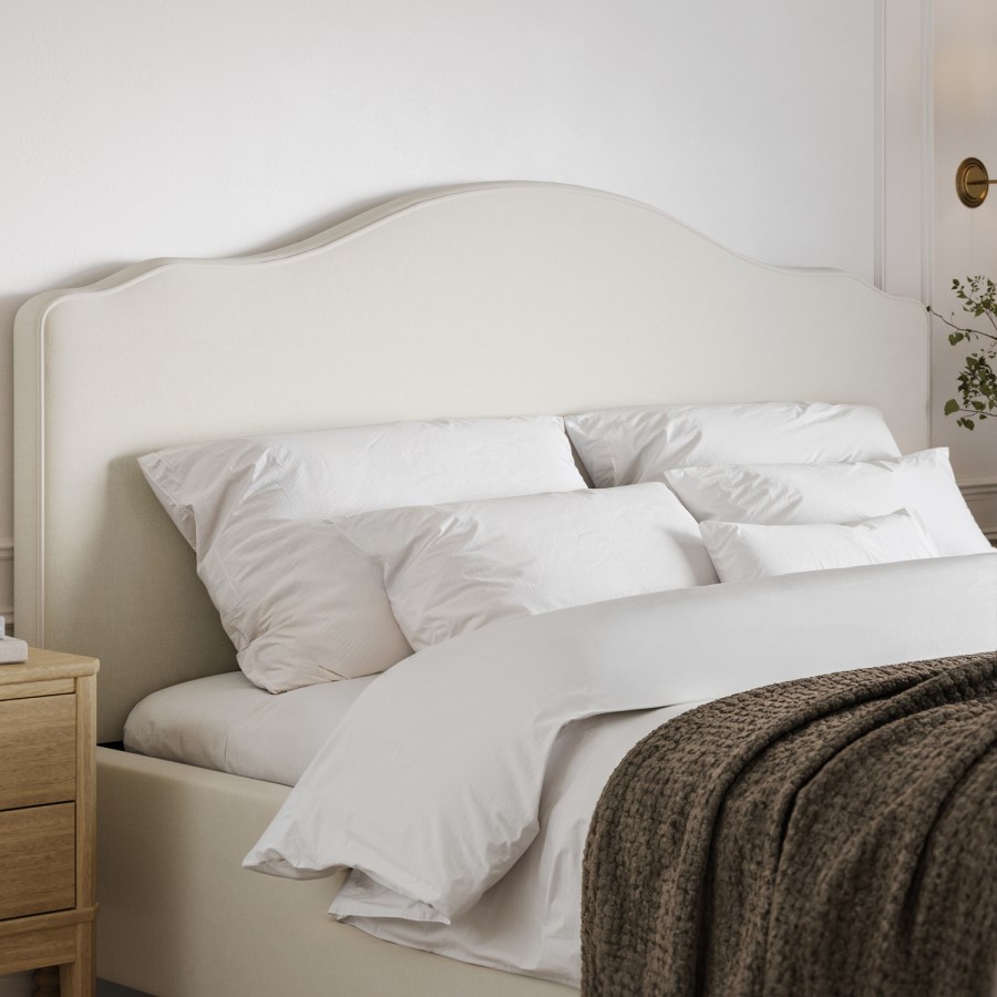 Beige Chenille Super King Side-Lift Ottoman Storage bed with Legs - Marie