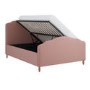 Pink Chenille Double Side-Lift Ottoman Storage bed with Legs - Marie
