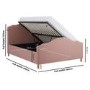 GRADE A1 - Pink Upholstered King Size Side-Lift Ottoman Storage Bed with Legs - Marie