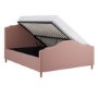 Pink Chenille King Size Side-Lift Ottoman Storage bed with Legs - Marie