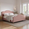 MRE002SK Pink Chenille Super King Side-Lift Ottoman Storage bed with Legs - Marie