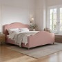 Pink Chenille Super King Side-Lift Ottoman Storage bed with Legs - Marie