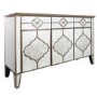 Aurora Boutique Morocco Vintage Mirrored 3 Drawer 3 Door Sideboard with Gold Trim