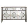 Aurora Boutique Morocco Vintage Mirrored 3 Drawer 3 Door Sideboard with Gold Trim
