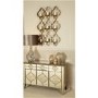 Aurora Boutique Morocco Vintage Mirrored 3 Drawer 3 Door Sideboard with Gold Trim