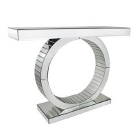 Aurora Boutique Mirrored Opulence Console Table with O Frame