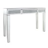 Aurora Boutique Mila Mirrored Console Table with Drawer &amp; Clear Crystal Inlay