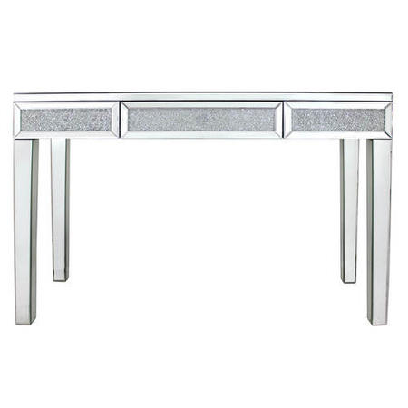 Aurora Boutique Mila Mirrored Console Table with Drawer & Clear Crystal Inlay