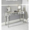 Aurora Boutique Corinthia Silver Painted Console Table with Mirrored Table Top