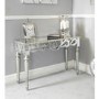 Aurora Boutique Corinthia Silver Painted Dressing Table with Mirrored Table Top