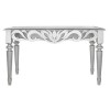 Aurora Boutique Corinthia Silver Painted Console Table with Mirrored Table Top