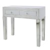 Aurora Boutique White Mirror Console Table with Crystal Handles