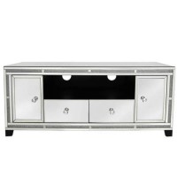 Aurora Boutique Mila Mirrored TV Unit with Crystal Inlay - TV's up to 60"
