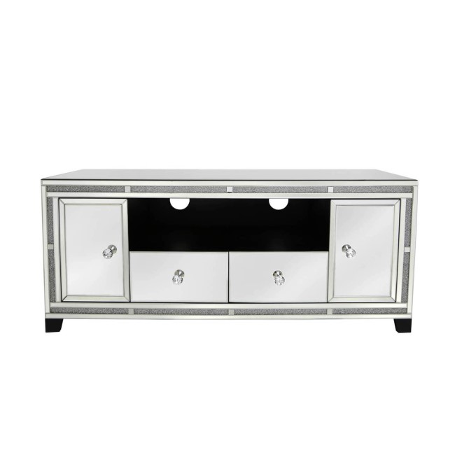 Aurora Boutique Mila Mirrored TV Unit with Crystal Inlay - TV's up to 60"