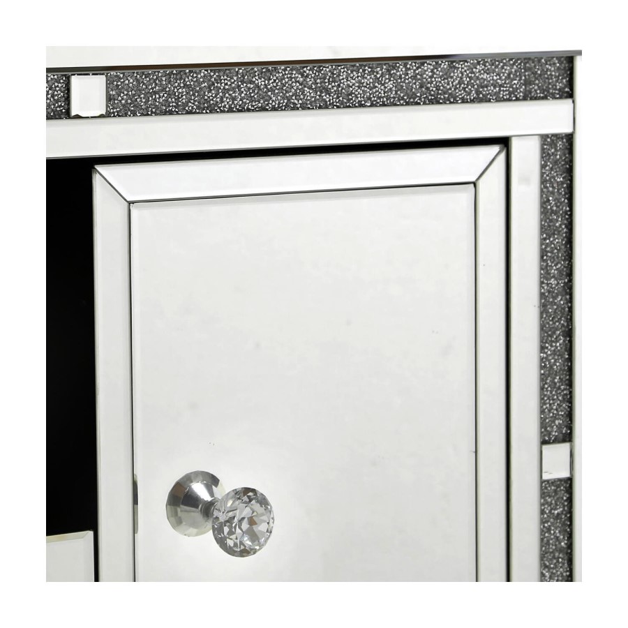 Aurora Boutique Mila Mirrored TV Unit with Crystal Inlay - TV's up to 60"
