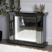 Aurora Boutique Smoked Grey Mirrored Fire Surround with LED Lights Aurora Boutique Smoked Grey Mirrored Fire Surround with LED Lights