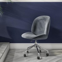 Marley Grey Velvet Bedroom Swivel Chair with Silver Base Marley Grey Velvet Bedroom Swivel Chair with Silver Base