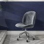 Marley Grey Velvet Bedroom Swivel Chair with Silver Base