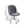 Grey Velvet Office Swivel Chair with Silver Base - Marley