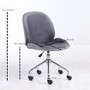 Marley Grey Velvet Bedroom Swivel Chair with Silver Base