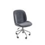 Marley Grey Velvet Bedroom Swivel Chair with Silver Base