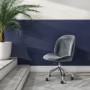 Grey Velvet Office Swivel Chair with Silver Base - Marley