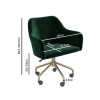 GRADE A2 - Green Velvet Office Swivel Chair with Gold Base - Marley