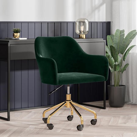 Office chair green velvet discount