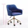 Marley Blue Velvet Bedroom Swivel Chair with Gold Base