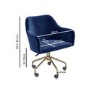 GRADE A2 - Navy Blue Velvet Office Swivel Chair with Gold Base - Marley
