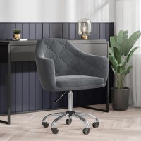 GRADE A2 - Grey Velvet Button Back Office Chair - Marley