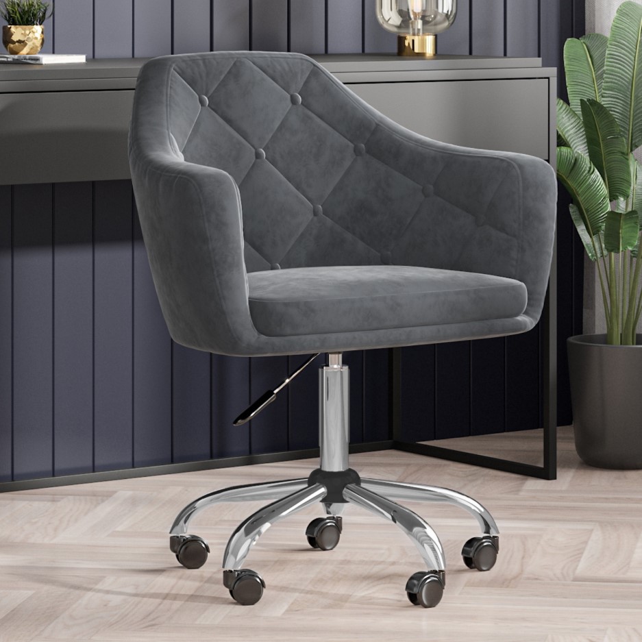 Velvet swivel desk chair Clearance