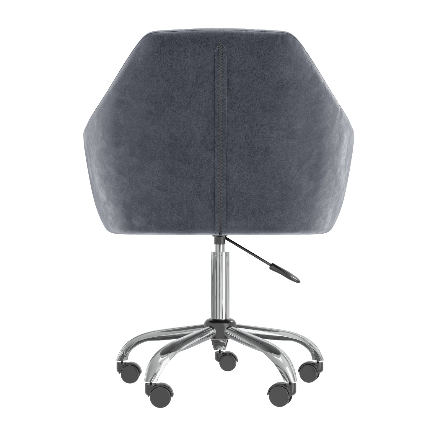 Grey Velvet Office Swivel Chair With, Grey Velvet Swivel Armchair