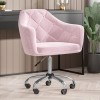 Pink Velvet Chesterfield Swivel Office Chair - Marley