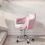 Marley Pink Velvet Bedroom Swivel Chair with Button Back