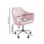 GRADE A1 - Pink Velvet Office Swivel Chair with Button Back - Marley