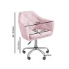 GRADE A2 - Pink Velvet Office Swivel Chair with Button Back - Marley