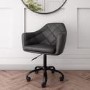 Dark Grey Faux Leather Office Chair with Swivel Base - Marley