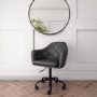 Dark Grey Faux Leather Office Chair with Swivel Base - Marley