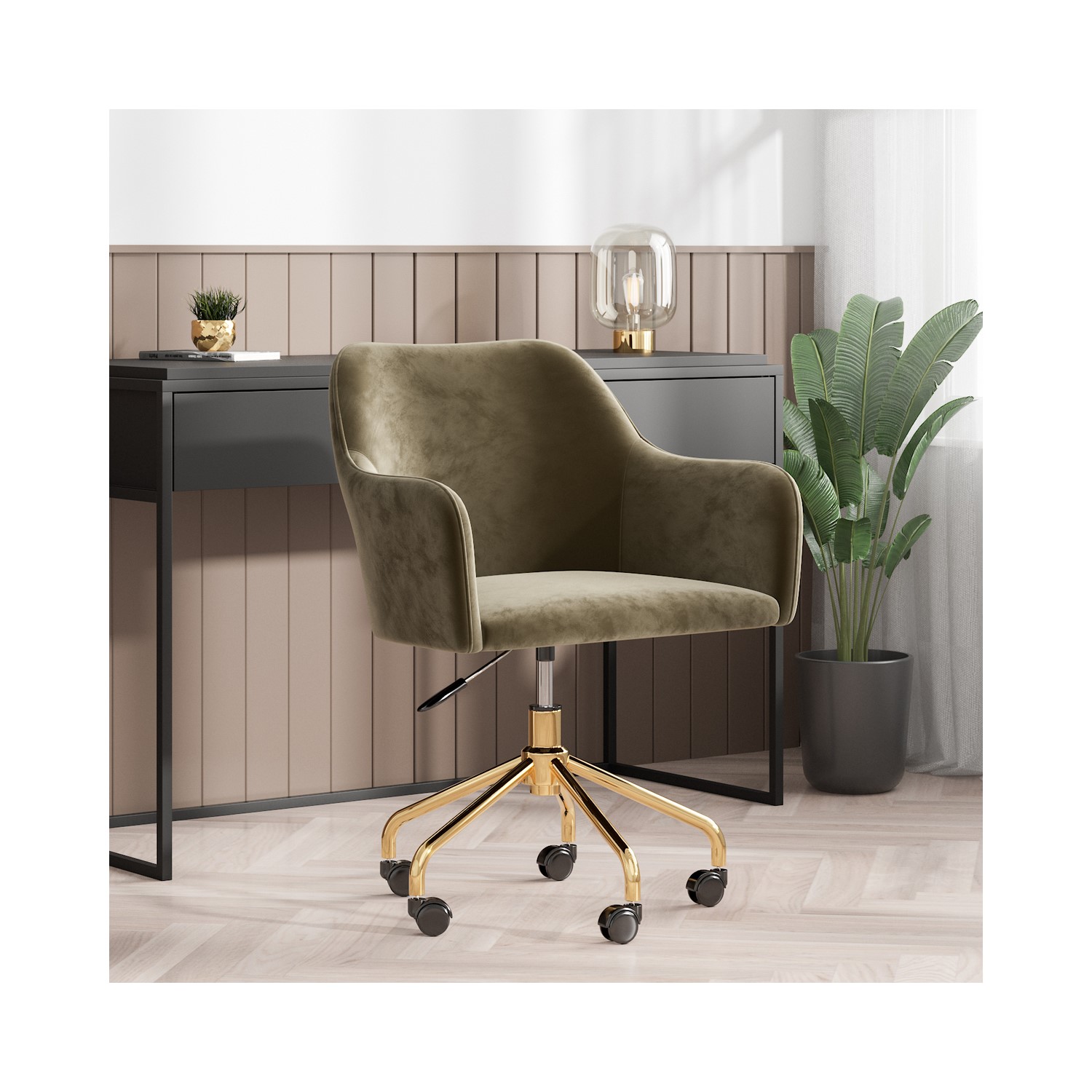 GRADE A1 Mink Velvet Office Chair Marley Furniture123