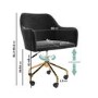 Black Velvet Office Chair with Arms - Marley