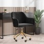 Black Velvet Office Chair with Arms - Marley