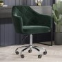 GRADE A1 - Dark Green Velvet Office Chair - Marley