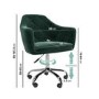 Dark Green Velvet Office Chair with Arms - Marley