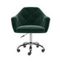 Dark Green Velvet Office Chair with Arms - Marley