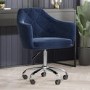 Navy Velvet Button Back Office Chair with Arms - Marley